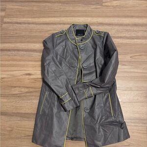 Carlisle Collection Glen Plaid Lightweight Belted Rain Jacket.